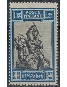 ITALY KINGDOM 1928 Emanuele Filiberto £1.25 dent. 13¾ MNH** ©