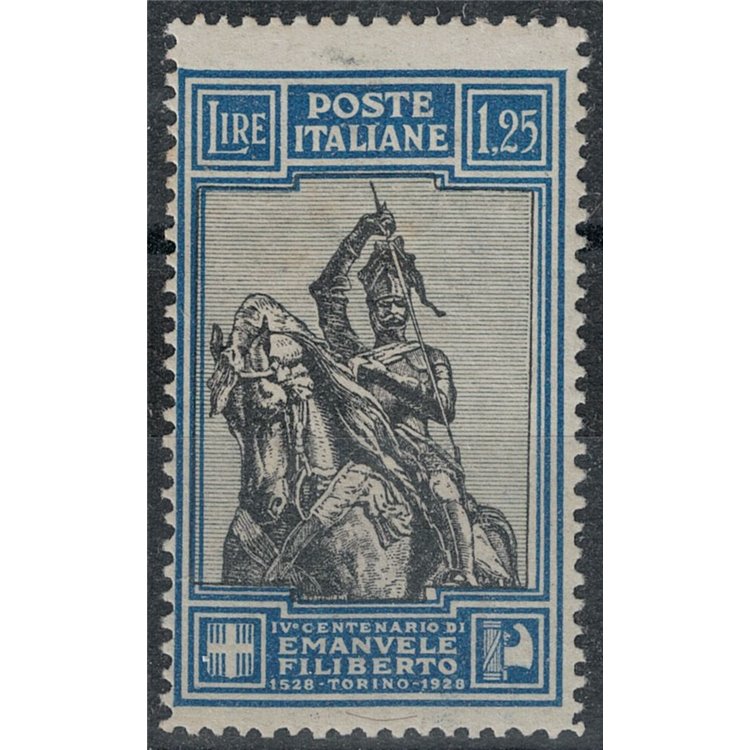 ITALIA REGNO 1928 Emanuele Filiberto £ 1,25 dent. 13¾ MNH** ©