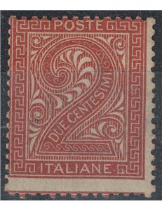 ITALIA REGNO 1863 De La Rue 2c mattone (Londra) MNH** ©