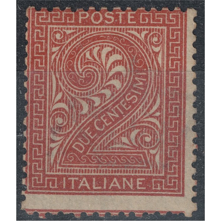 ITALIA REGNO 1863 De La Rue 2c mattone (Londra) MNH** ©