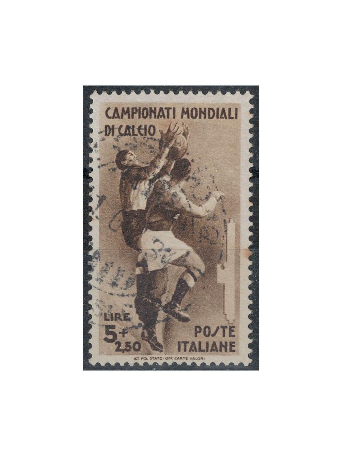 ITALIA REGNO 1934 Campionato di calcio £ 5+2,50 us ©
