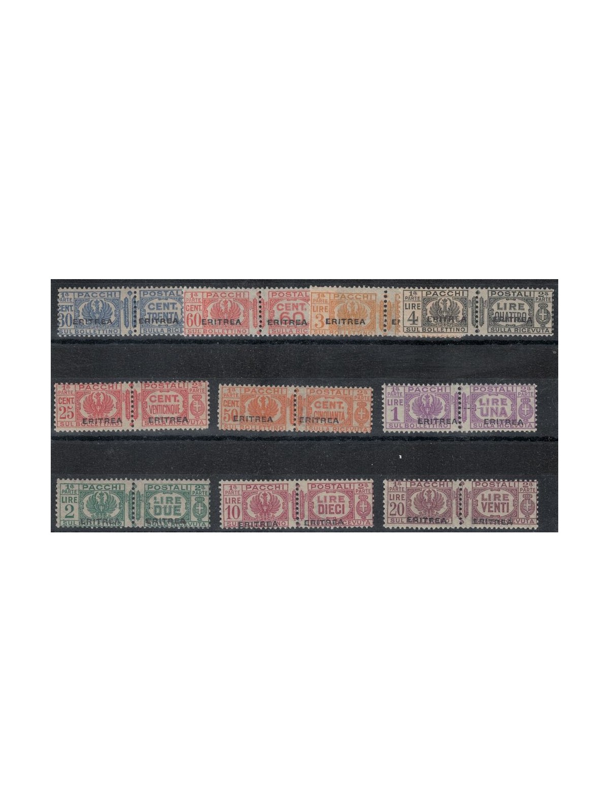 ERITREA 1927-37 Postal parcels 10v MNH** ©