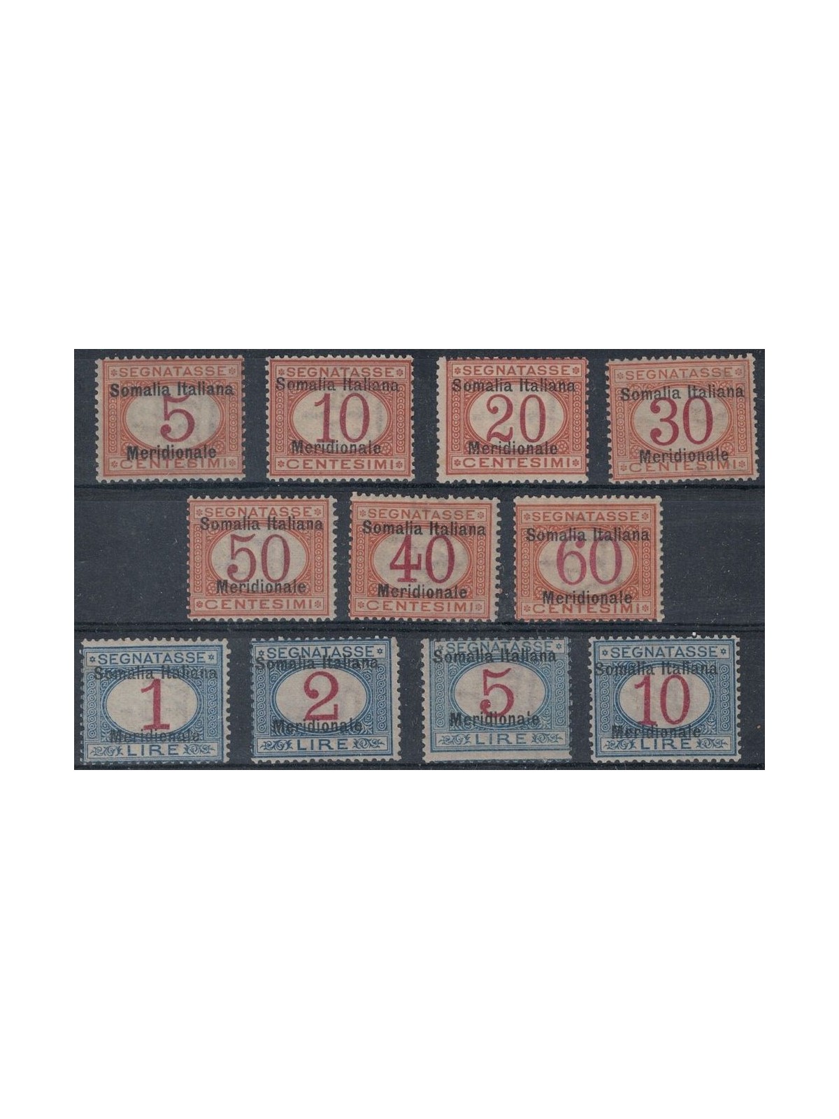 ITALIAN SOMALIA 1906 Postage Due 11v MNH** ©