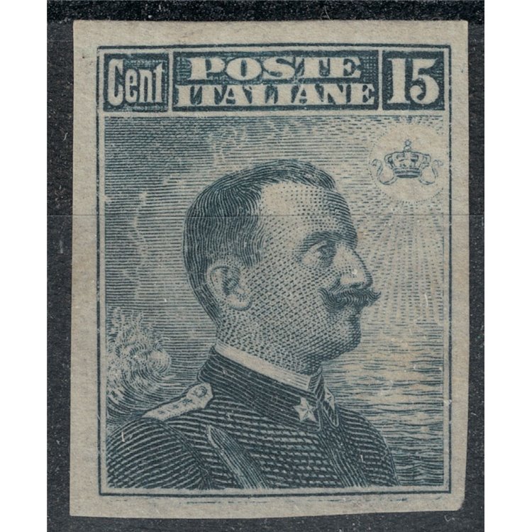ITALY KINGDOM 1911 Michetti 15c grey black imperforated MNH** (Luxury)