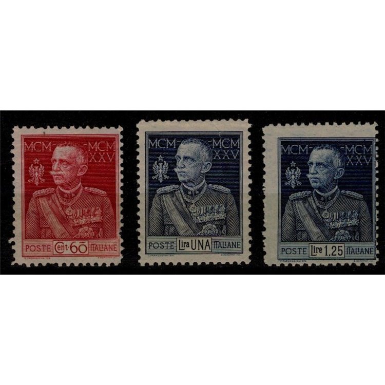 ITALIA REGNO 1925-26 Giubileo del Re dent. 11 3v MH*