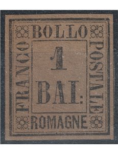 ROMAGNE 1859 1 bajocco bruno grigio MNH** ©