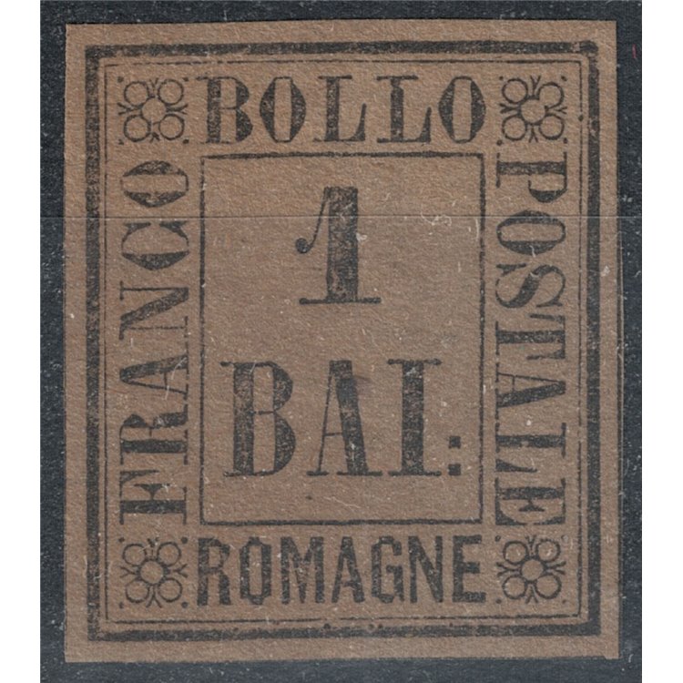 ROMAGNE 1859 1 bajocco brown grey MNH** ©