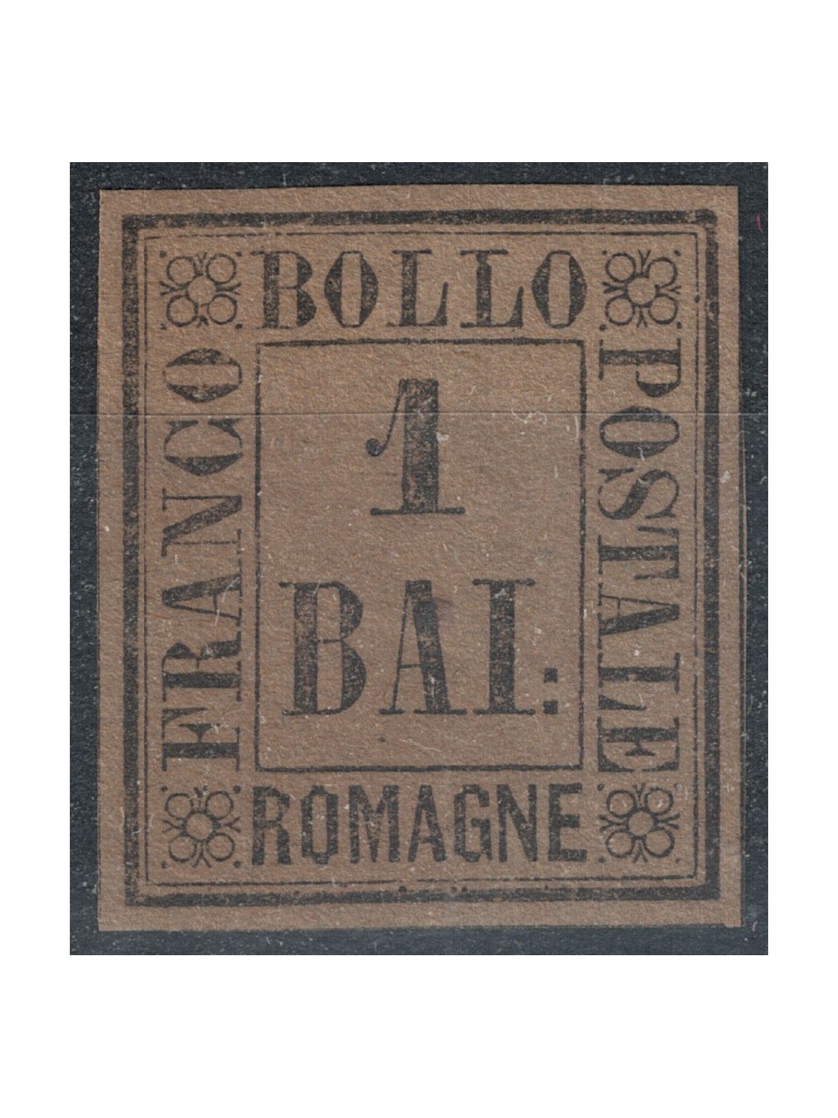 ROMAGNE 1859 1 bajocco bruno grigio MNH** ©