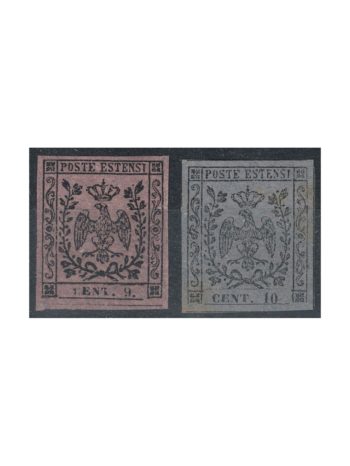 DUCHY OF MODENA 1855-57 Postage due for newspapers 2v MNH** ©