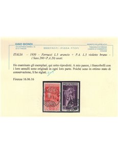 ITALIA REGNO 1930 Francesco Ferrucci 8v us ©