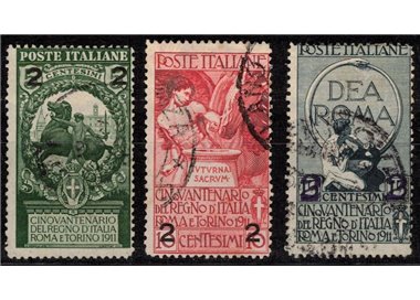ITALIA REGNO 1913 Unità d'Italia sovrastampati 3v us