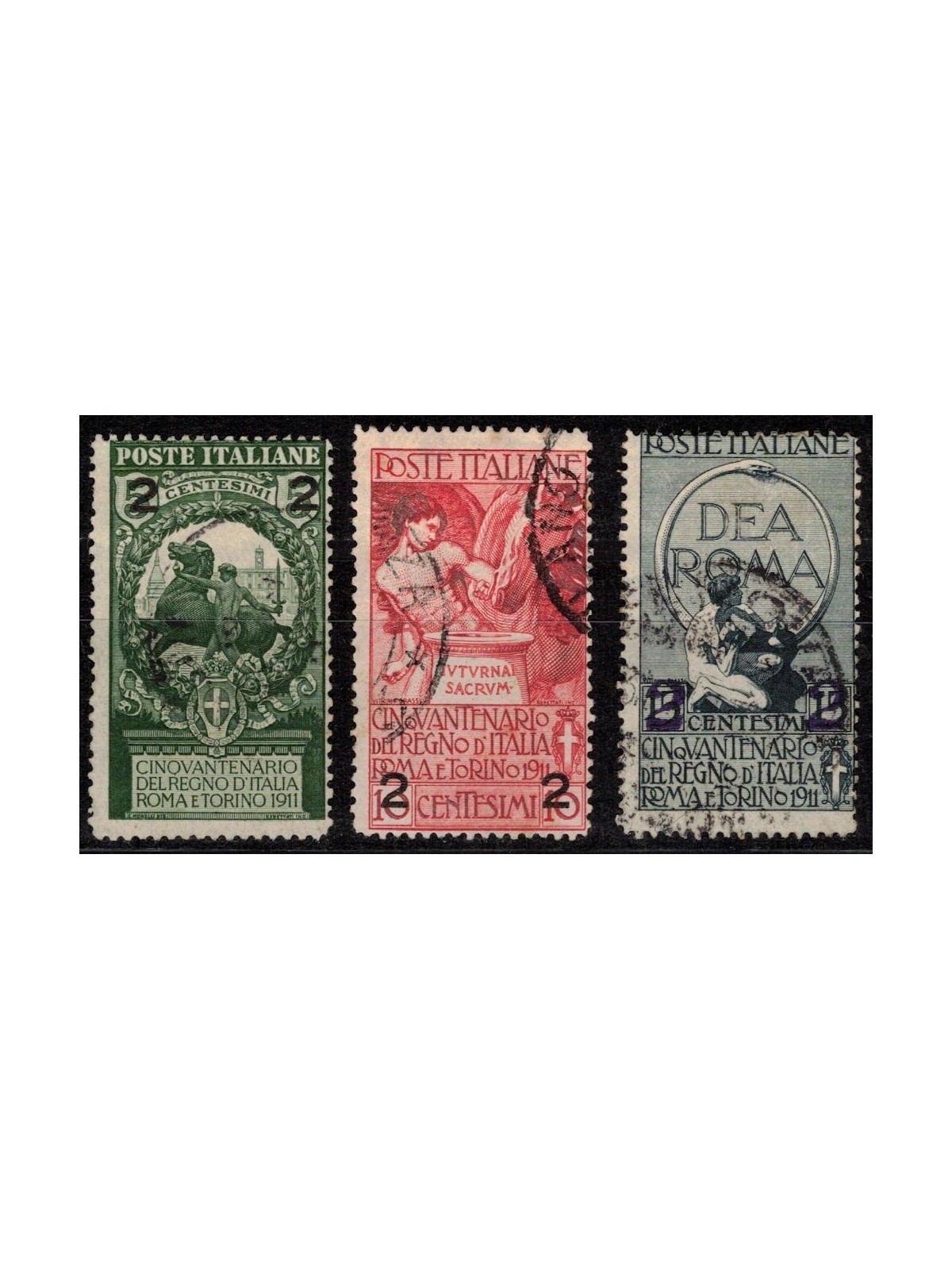 ITALY KINGDOM 1913 Unification of Italy overprinted 3v us