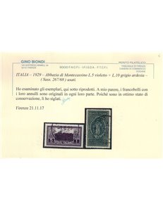 ITALIA REGNO 1929 Abbazia di Montecassino 7v us ©
