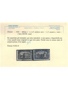 ITALIA REGNO 1926 Milizia I 4v us ©