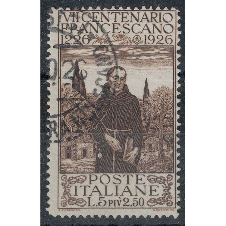 ITALIA REGNO 1926 San Francesco 5£ us ©