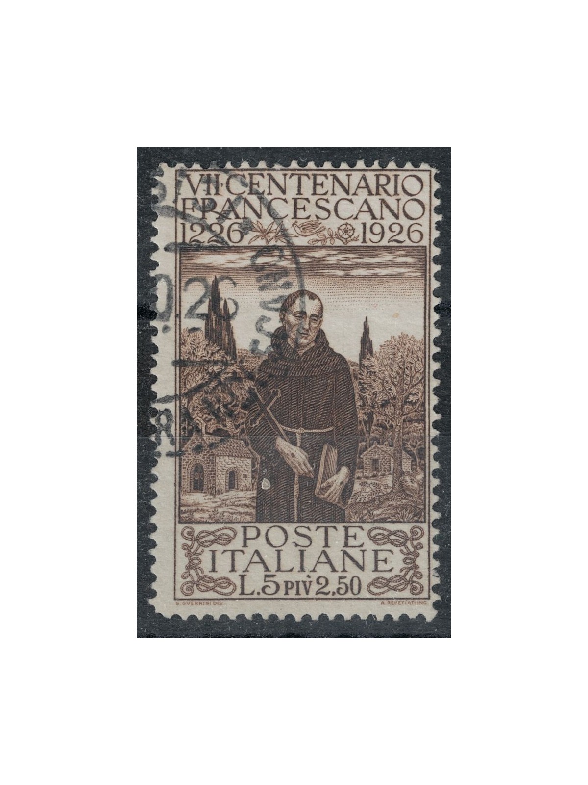 ITALY KINGDOM 1926 San Francesco 5£ us ©