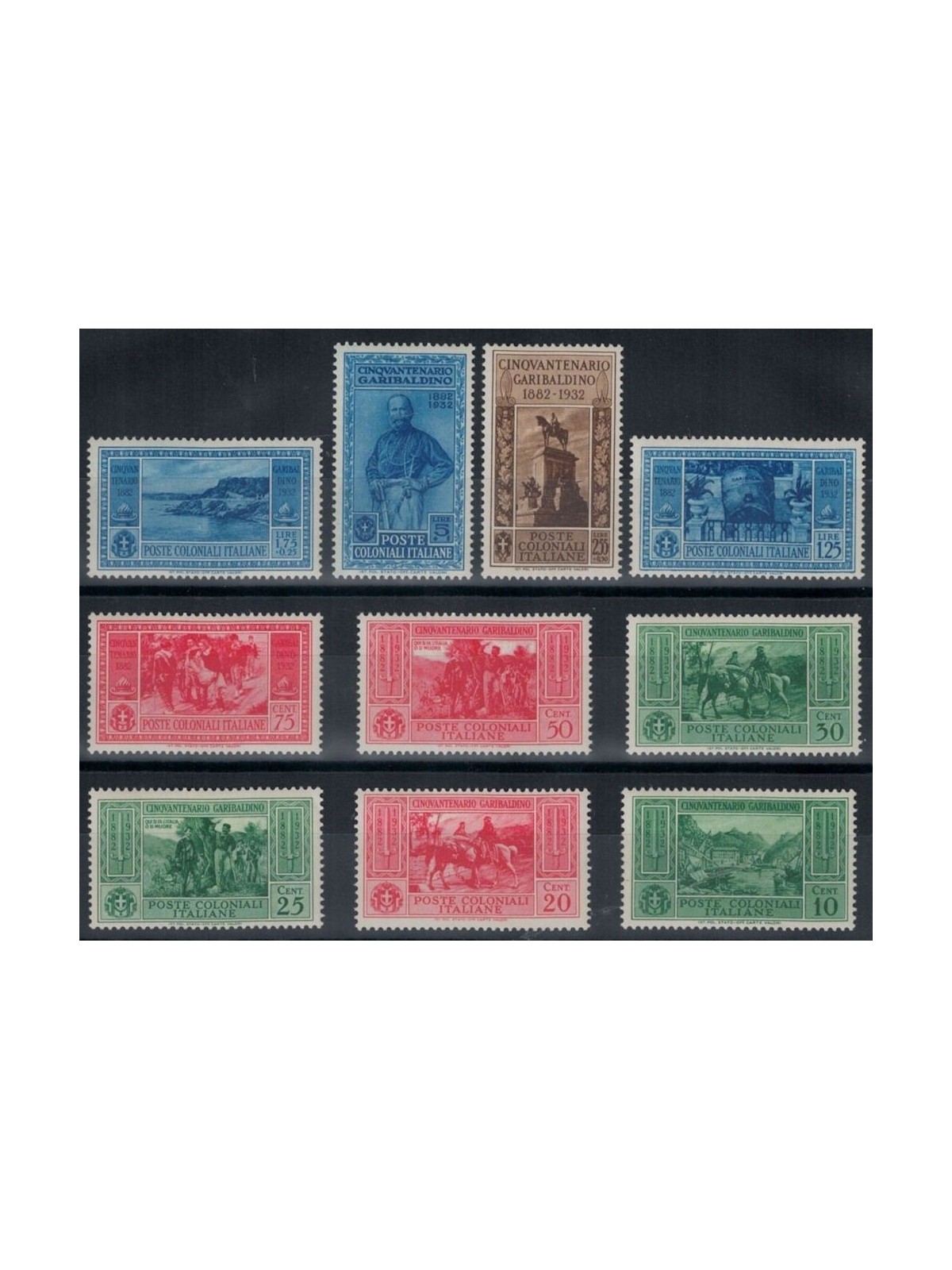 COLONIE EMISSIONI GENERALI 1932 Garibaldi 10v MNH**