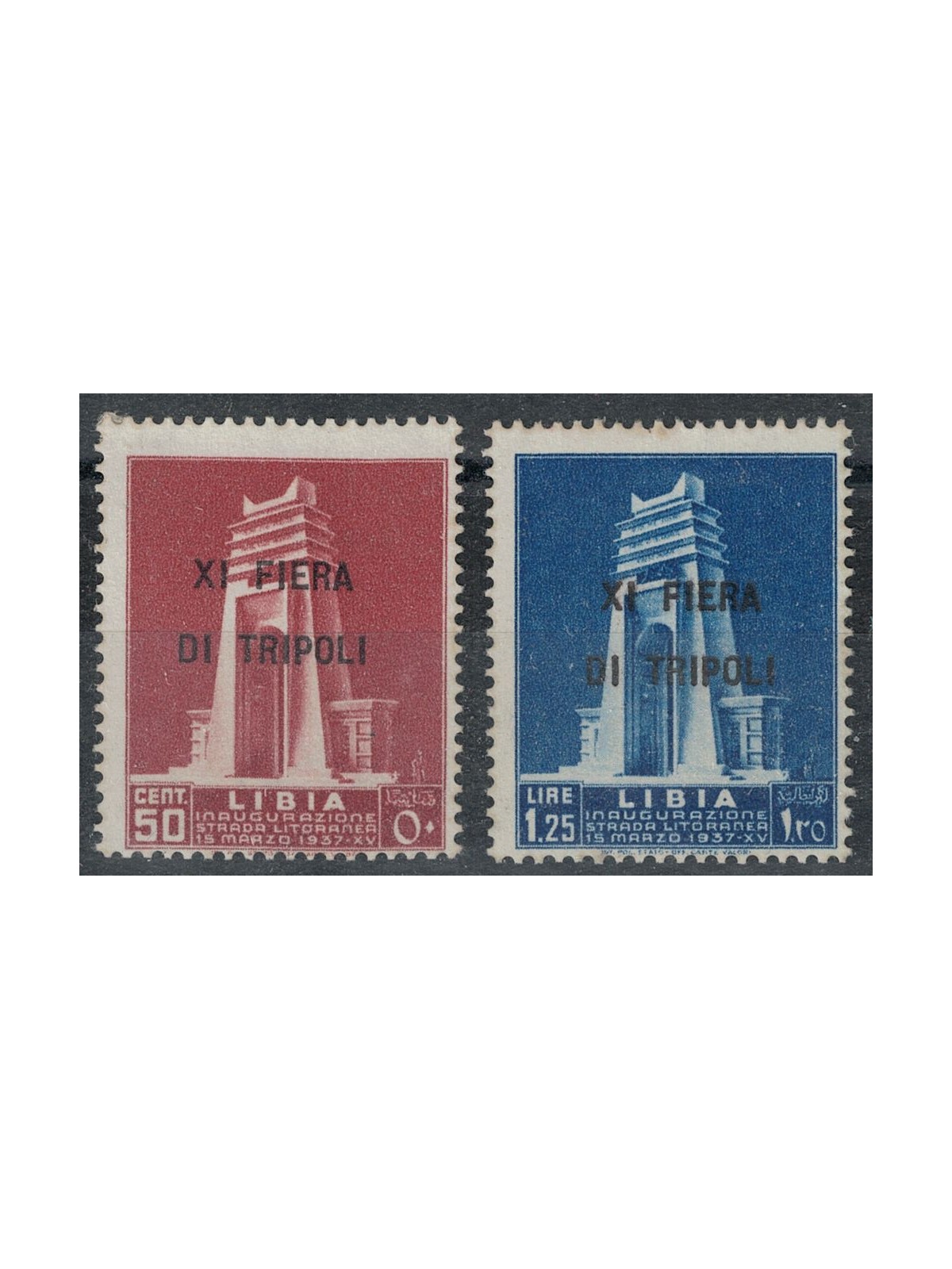 TRIPOLITANIA 1937 11ª Fiera di Tripoli 2v MNH**