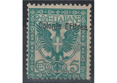 ERITREA 1903 Varietà 5c floreale (soprast. in alto) MNH**