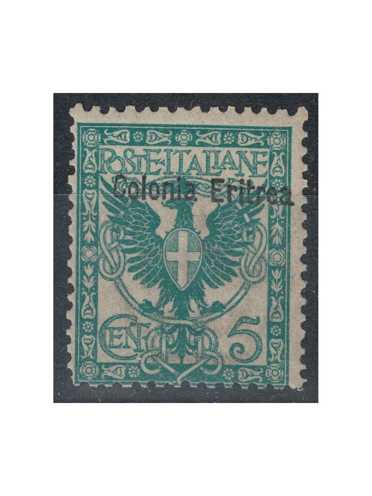 ERITREA 1903 Varietà 5c floreale (soprast. in alto) MNH**