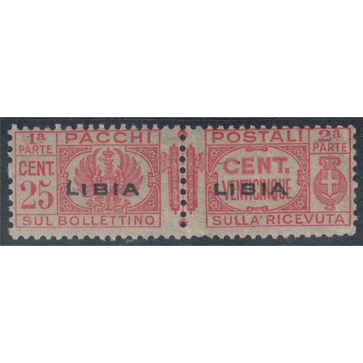 LIBYA 1927-37 Variety 25c parcels (overlay center) MNH**