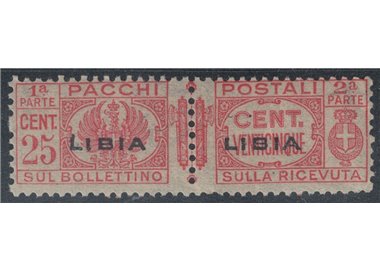 LIBYA 1927-37 Variety 25c parcels (overlay center) MNH**