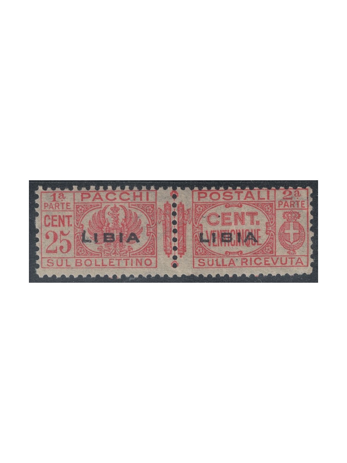 LIBYA 1927-37 Variety 25c parcels (overlay center) MNH**