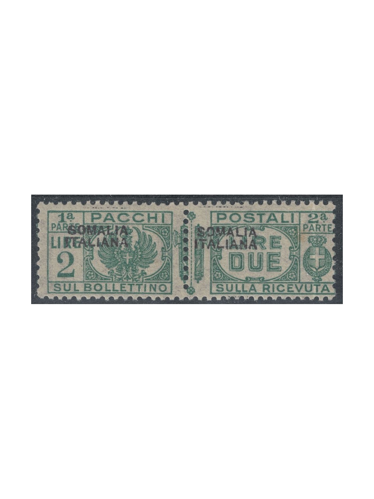 SOMALIA ITALIANA 1931 Varietà £2 pacchi (soprast. in alto) MNH**
