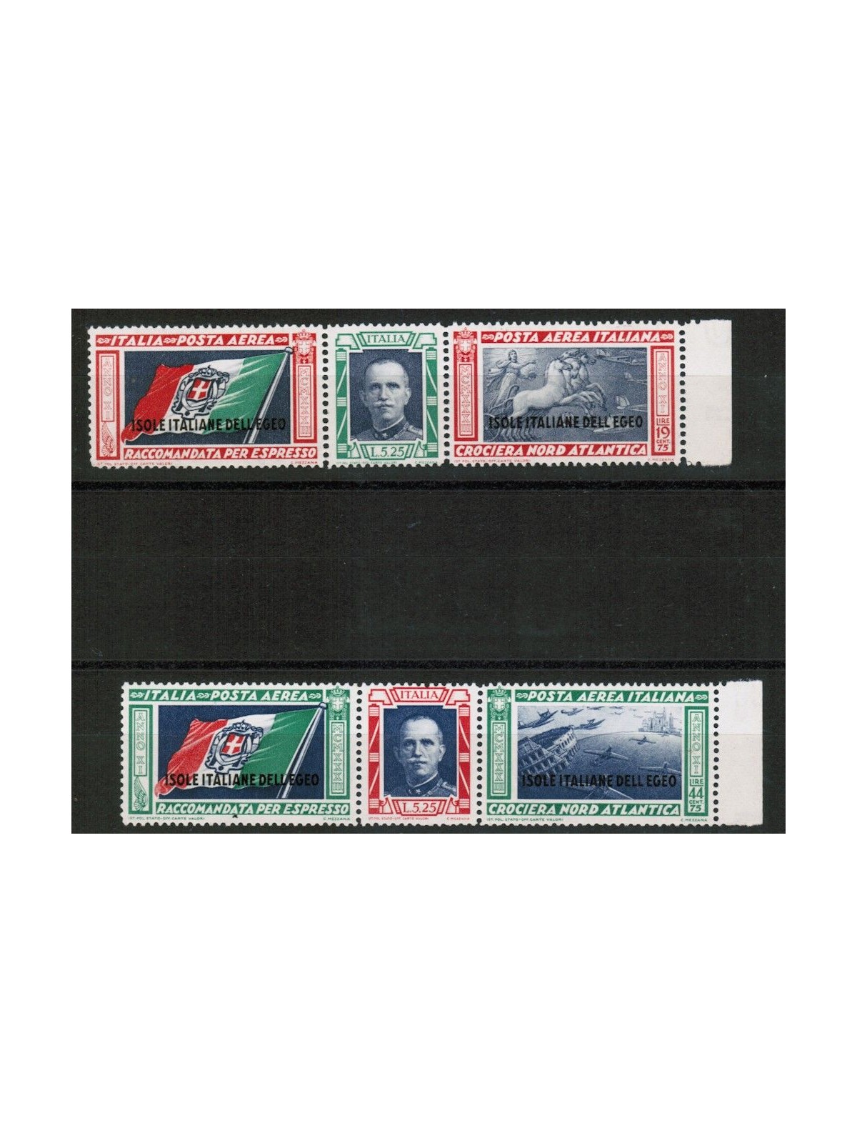 AEGEAN 1933 Balbo Cruise 2 triptychs MNH** ©