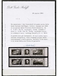 EGEO 1933 Crociera Balbo 2 trittici MNH** ©