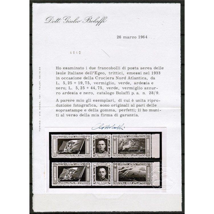 EGEO 1933 Crociera Balbo 2 trittici MNH** ©