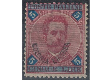 ERITREA 1893 5£ carminio e azzurro MNH** ©