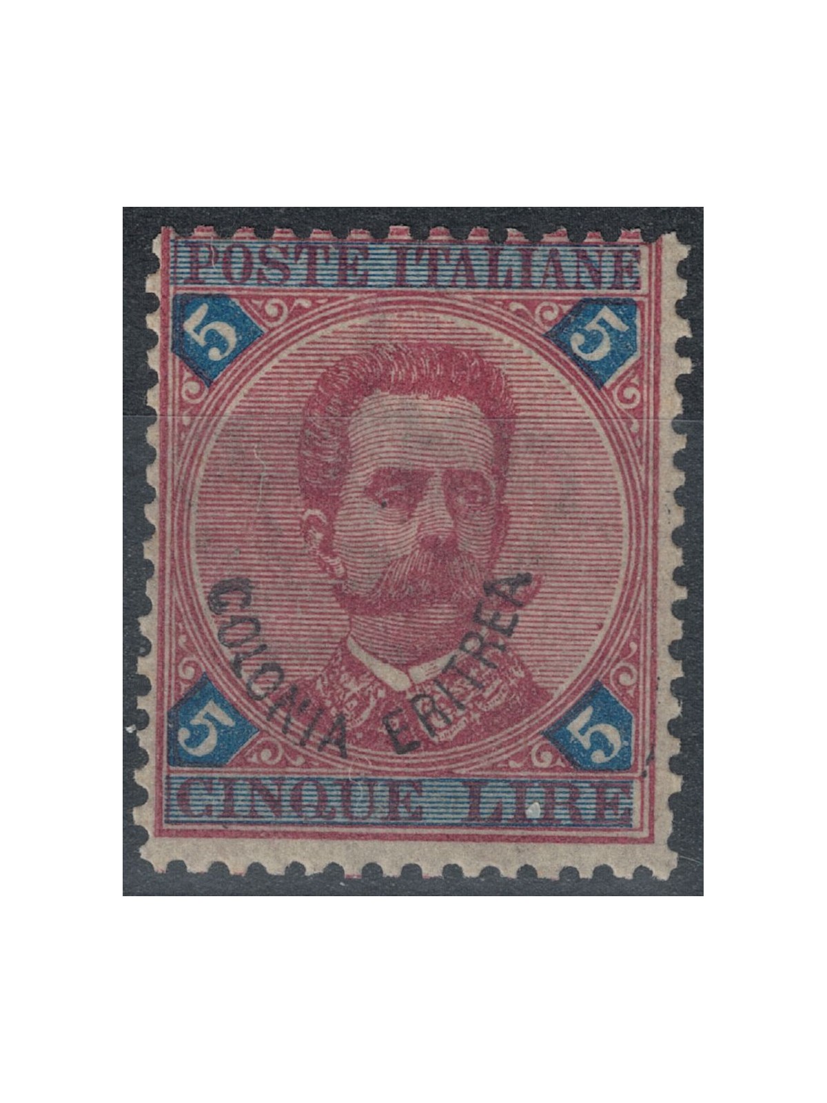 ERITREA 1893 5£ carminio e azzurro MNH** ©