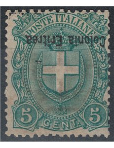ERITREA 1895-99 Varietà 5c soprast. capovolta MNH** ©