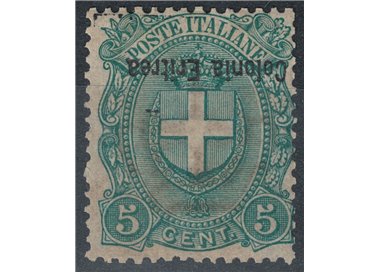 ERITREA 1895-99 Variety 5c overprint inverted MNH** ©