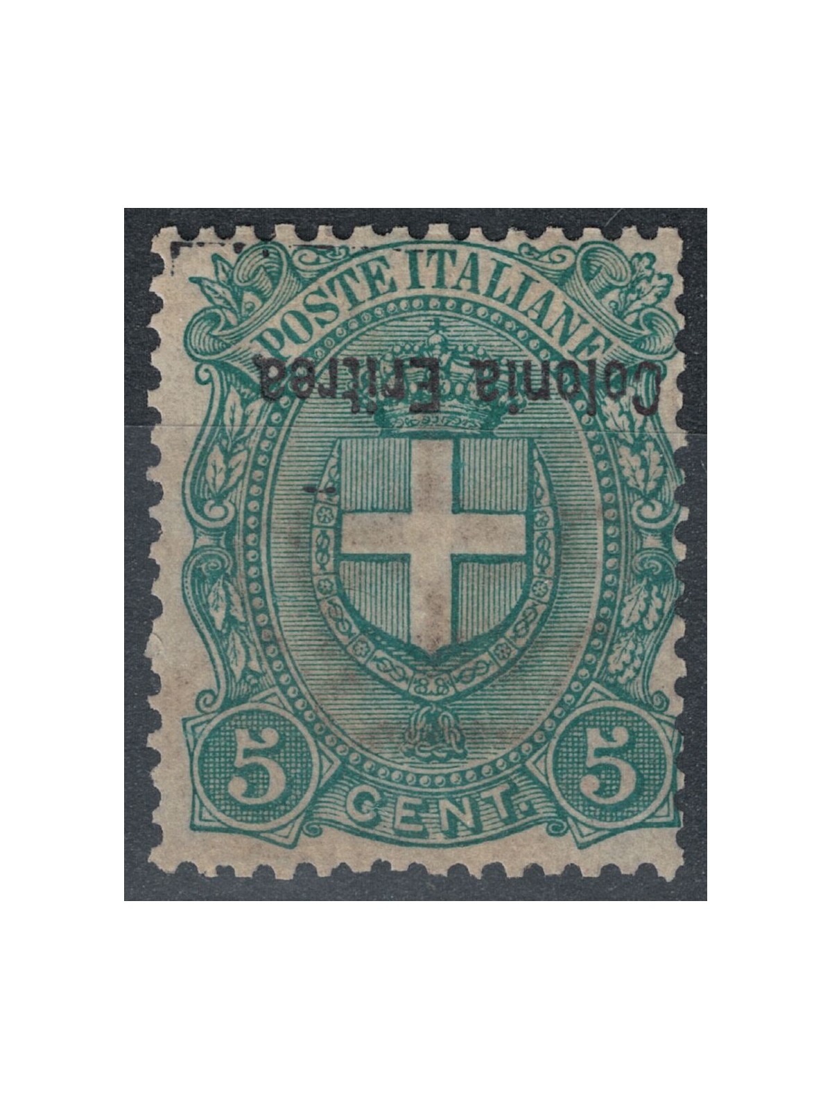 ERITREA 1895-99 Variety 5c overprint inverted MNH** ©