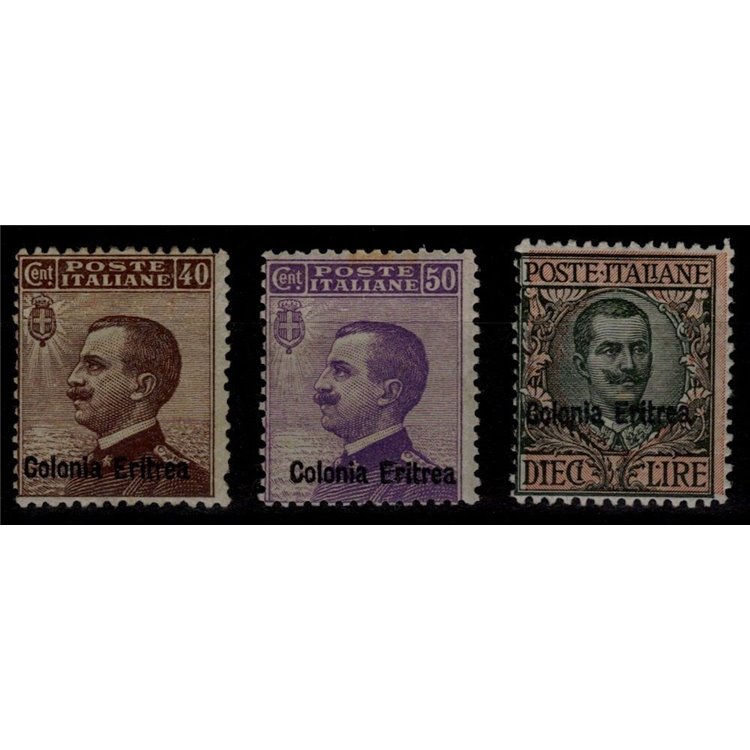ERITREA 1916 Ordinary series 3v MNH** ©