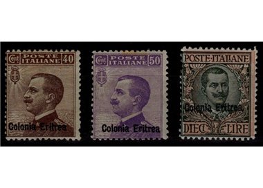 ERITREA 1916 Ordinary series 3v MNH** ©