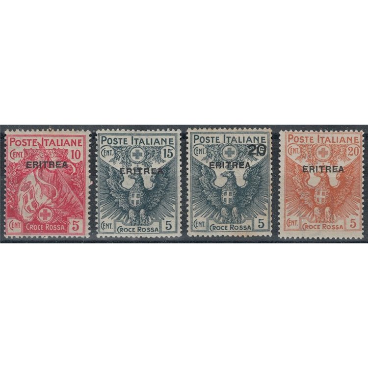 ERITREA 1916 Pro Croce Rossa 4v MNH** © (Lusso)