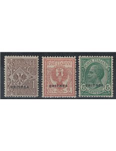 ERITREA 1924 Ordinary series 3v MNH** © (Luxury)
