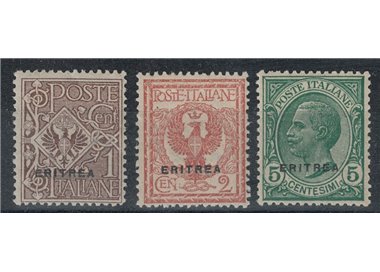 ERITREA 1924 Ordinary series 3v MNH** © (Luxury)