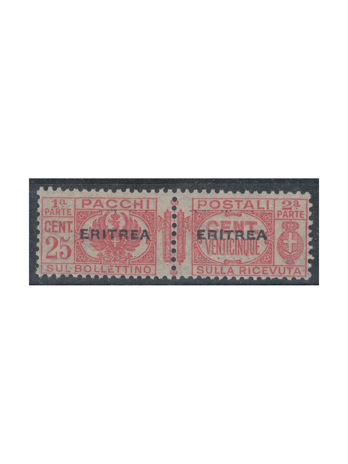 ERITREA 1927-37 Variety 25c parcels (overlay center) MNH** ©