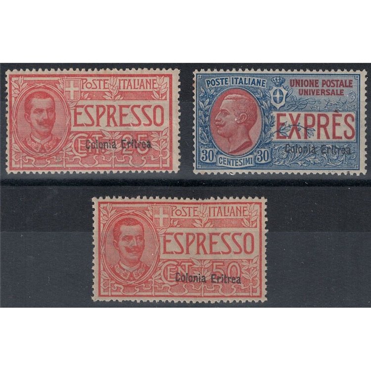 ERITREA 1907-21 Espressi 3v MNH** © (Lusso)