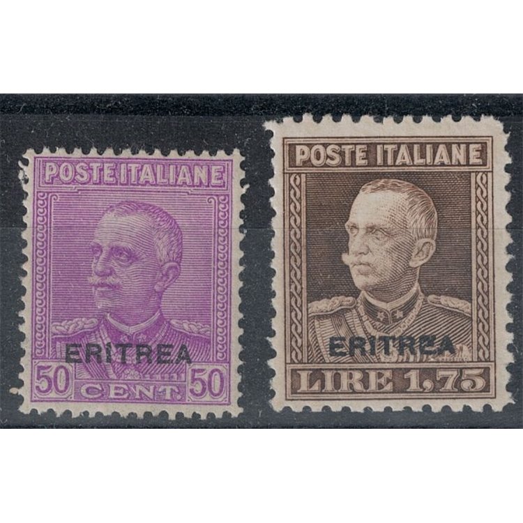 ERITREA 1928-29 Soprastampati Eritrea 2v MNH** © (Lusso)