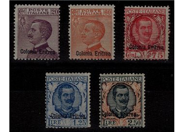 ERITREA 1928-29 Serie ordinaria 5v MNH** ©