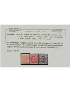 COLONIE ERITREA 1928-29 Serie ordinaria 5v MNH** ©