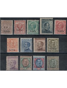 LIBIA 1912-17 Serie ordinaria 13v MNH** ©