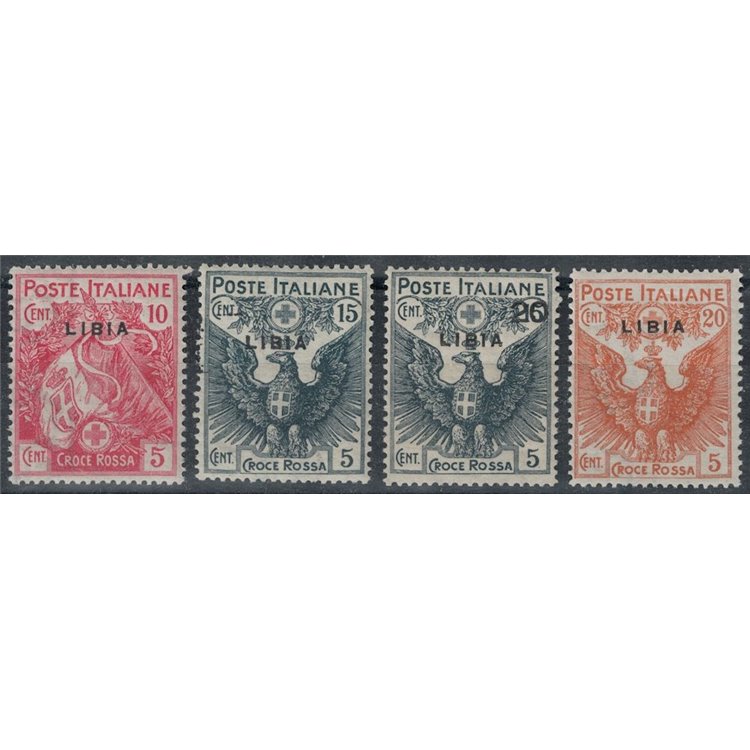 LIBIA 1915-16 Croce Rossa 4v MNH** © (Lusso)