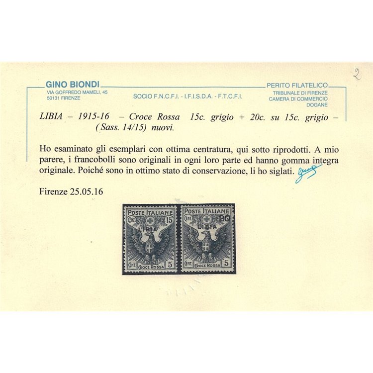 COLONIE LIBIA 1915-16 Croce Rossa 4v MNH** © (Lusso)