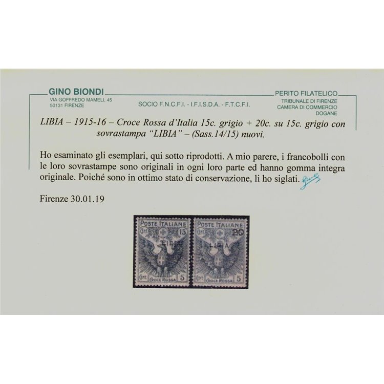 COLONIE LIBIA 1915-16 Croce Rossa 4v MNH** ©